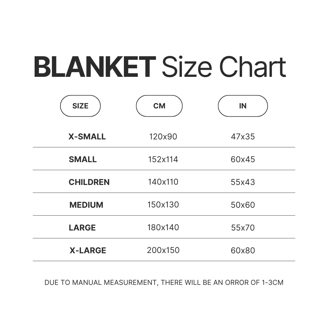 Blanket Size Chart - Tame Impala Store