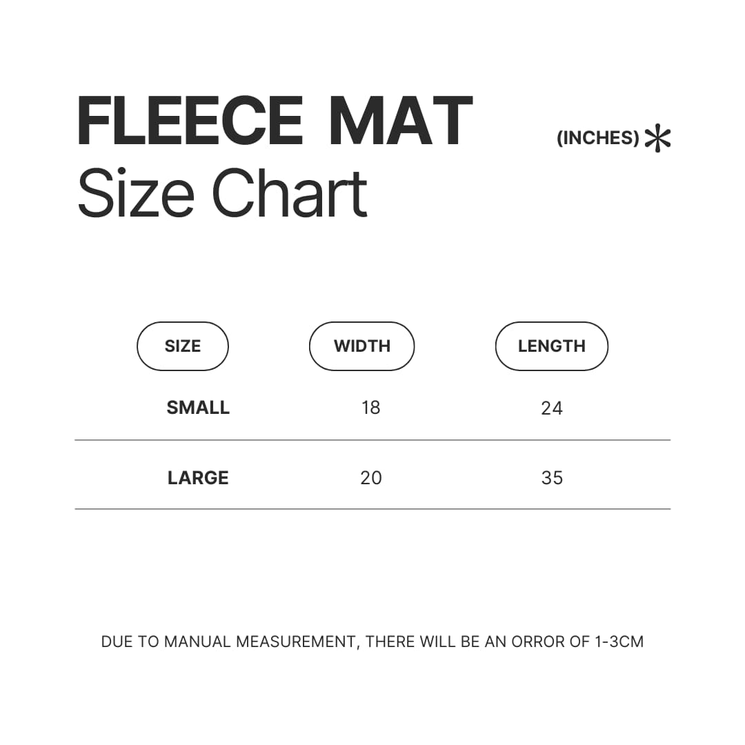 Fleece Mat Size Chart - Tame Impala Store