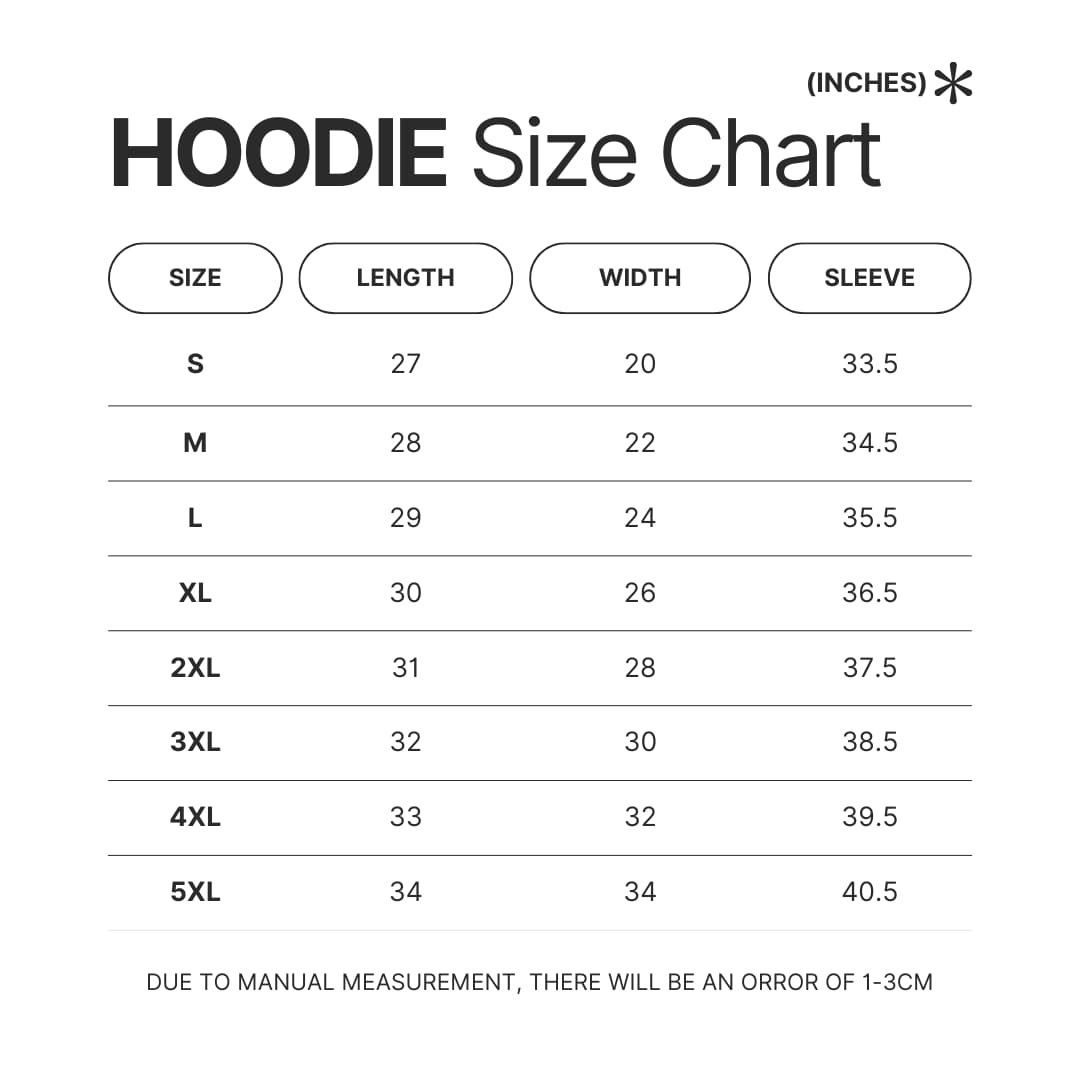 Hoodie Size Chart - Tame Impala Store