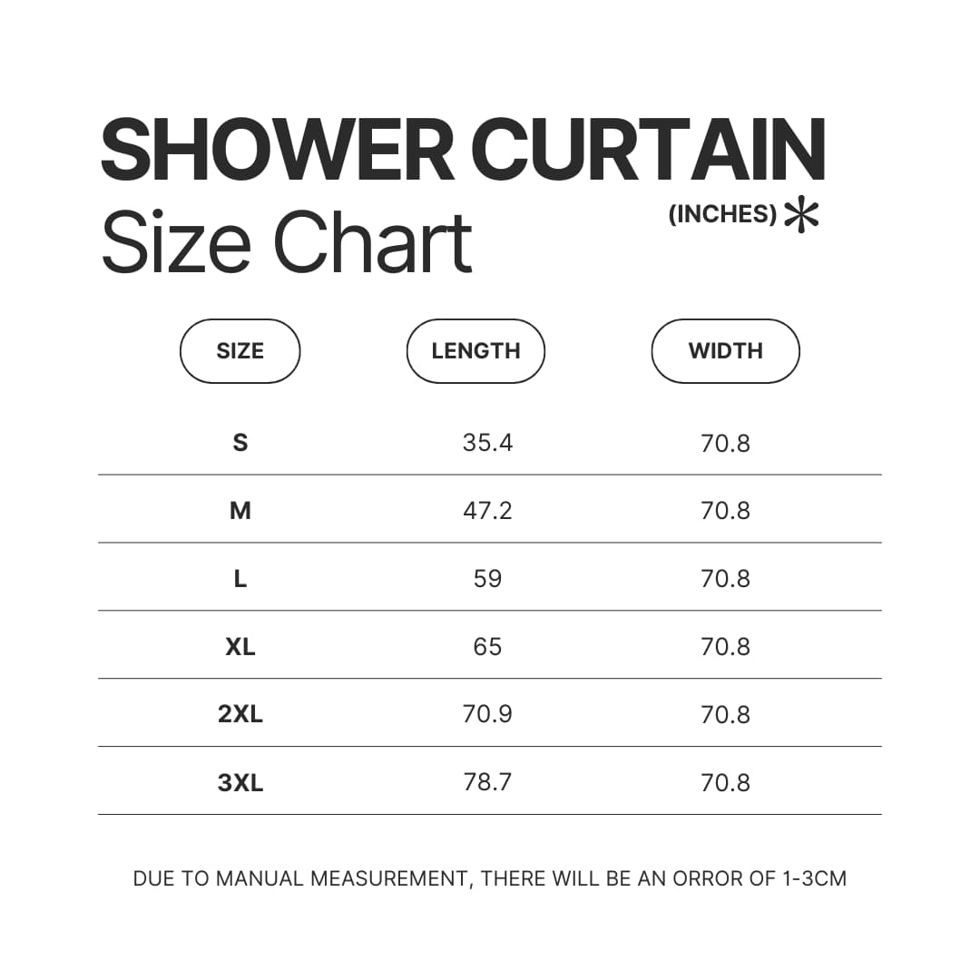 Shower Curtain Size Chart - Tame Impala Store