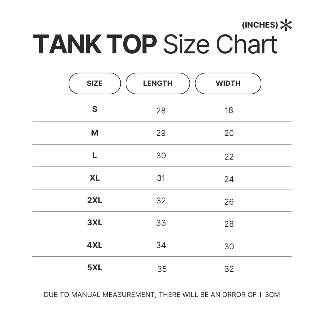 Tank Top Size Chart - Tame Impala Store