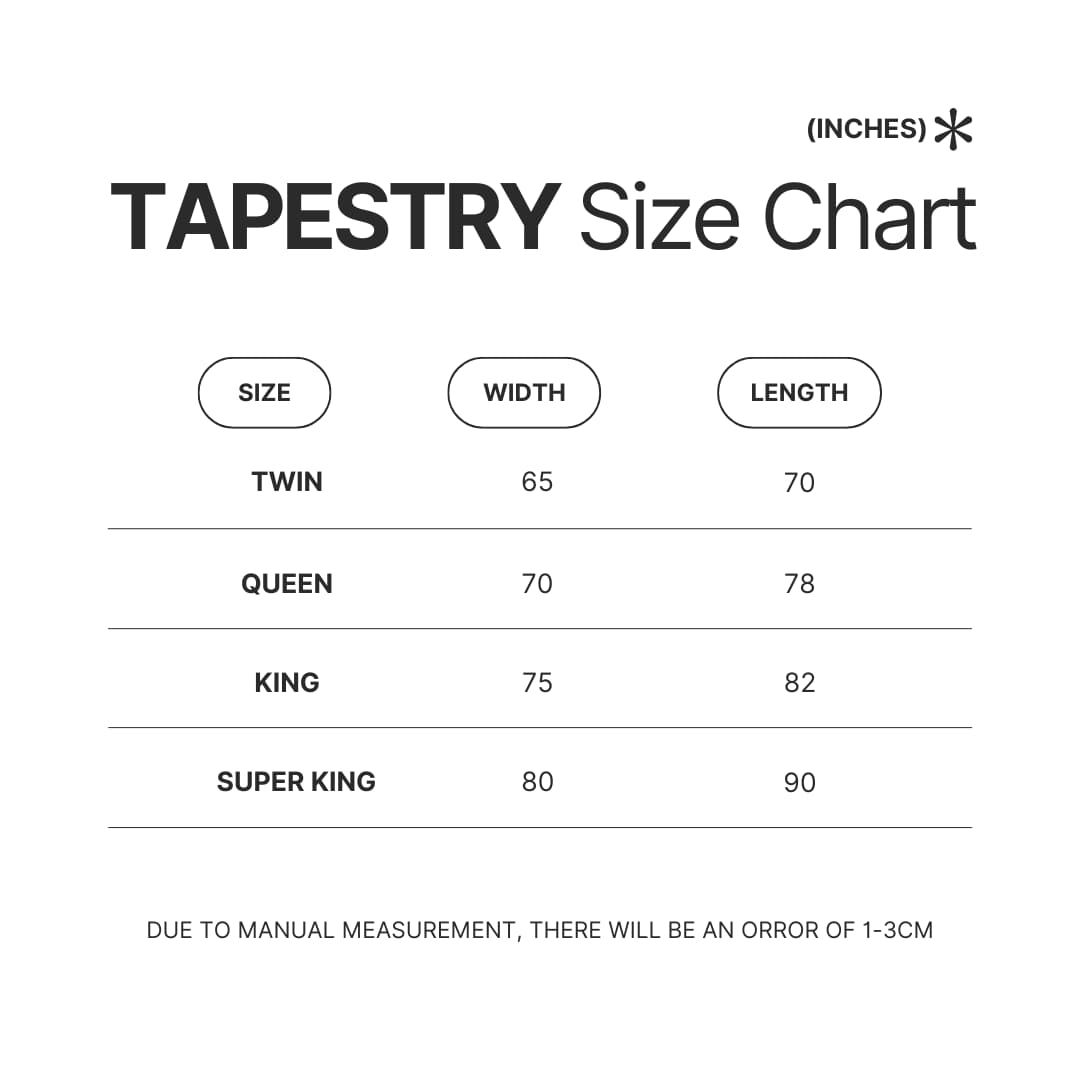 Tapestry Size Chart - Tame Impala Store