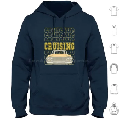 Cruising The Impala Lowrider Word Art Hoodie cotton Long Sleeve Impala Chevy Low Rider Chicano Classic - Tame Impala Store