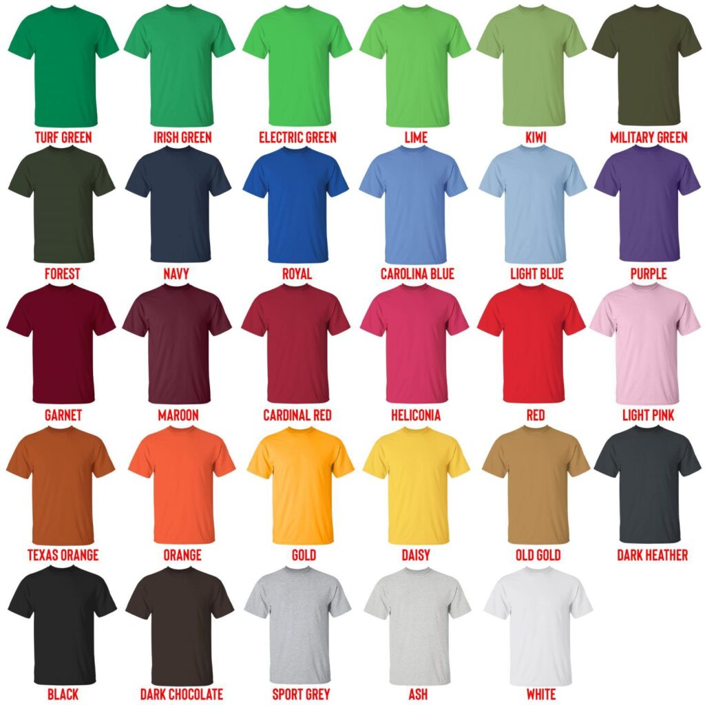 t shirt color chart - Tame Impala Store